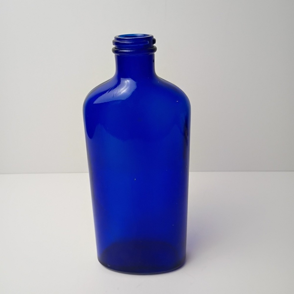 Vintage Large Cobalt Blue Glass Bottle 8.5" x 3.5"